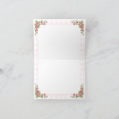 ストロベリースウィートベビーモダンビーガールシャワー サンキューカード (内部)