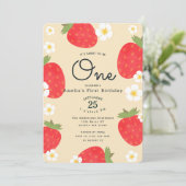 ストロベリースウィートワンバースデー招待状 招待状 (スタンド正面)