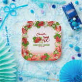 ストロベリースウィートワン最初の誕生日パーティー ペーパープレート (パーティー)