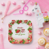 ストロベリースウィートワン最初の誕生日パーティー ペーパープレート (パーティー)