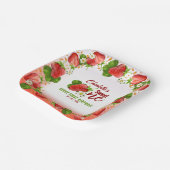 ストロベリースウィートワン最初の誕生日パーティー ペーパープレート (傾斜あり)