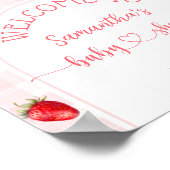 ストロベリースウィート素朴ウェルカムベビーガールシャワー ポスター (角)