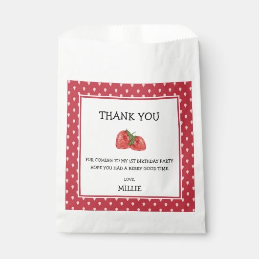 ストロベリースウィート1stバースデーパーティービーフバー フェイバーバッグ (正面)