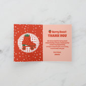 ストロベリースケート | レトロなローラースケートの誕生日 サンキューカード (内部)