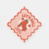 ストロベリースケート | レトロローラスケートで滑る誕生日 スタンダードランチョンナプキン (角)