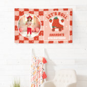 ストロベリースケート | レトロローラスケートで滑る誕生日 横断幕 (インサイチュ)