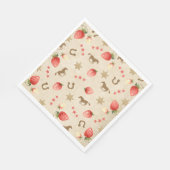 ストロベリースタンピード誕生日 スタンダードランチョンナプキン (角)