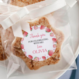 ストロベリーステッカーラベル誕生日ベビーシャワー ラウンドシール