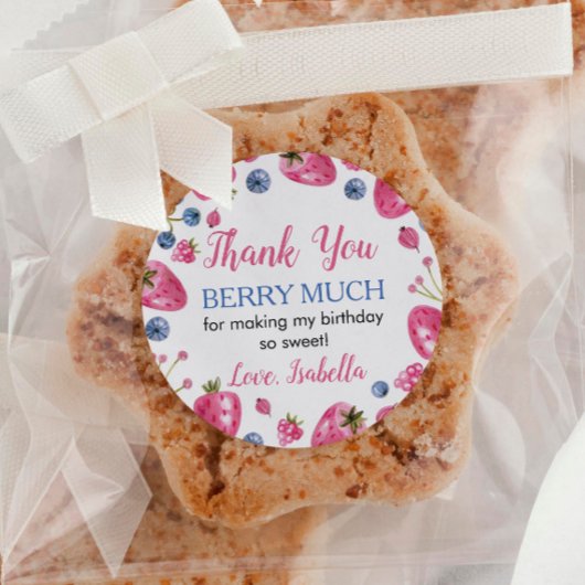 ストロベリーステッカーラベル誕生日ベビーシャワー ラウンドシール