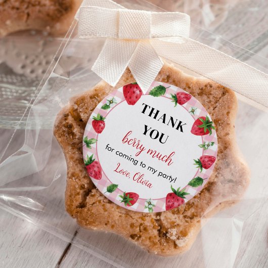 ストロベリーステッカーラベル誕生日ベリースウィート ラウンドシール