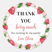 ストロベリーステッカーラベル誕生日ベリースウィート ラウンドシール (正面)