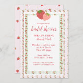 ストロベリーストライプス グランドミレニアル ブライダルシャワー 招待状 (正面/裏面)