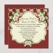 ストロベリースプラッシュ結婚式招待状 招待状 (正面/裏面)