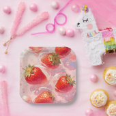 ストロベリースプラッシュ ペーパープレート (パーティー)