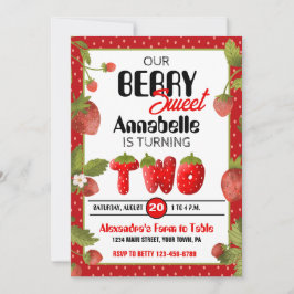 ストロベリーセカンドバースデーパーティーへの招待 招待状