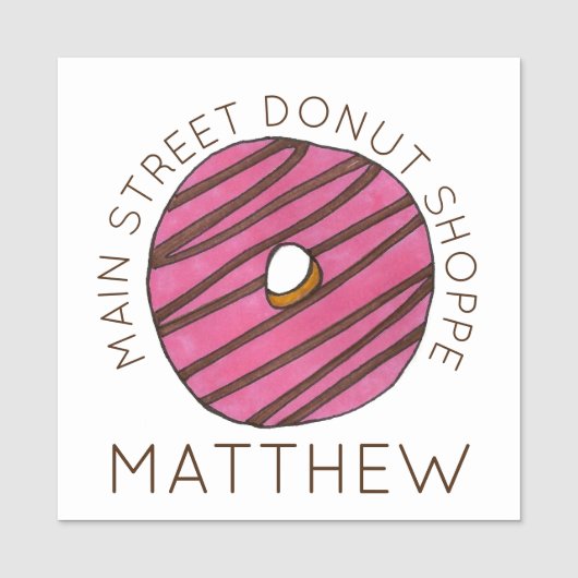 ストロベリーゼブラストライプドーナツドーナツペストリー 名札 (正面)