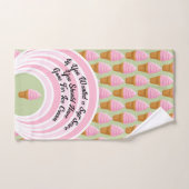 ストロベリーソフトサーブピックボール甘いピンクグリーン ハンドタオル (ハンドタオル)