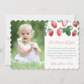 ストロベリーソースウィートオブユーガール誕生日写真 サンキューカード (正面)