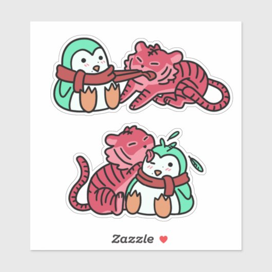 ストロベリータイガー&ミントペンギンステッカーパックver.1 シール (シート)