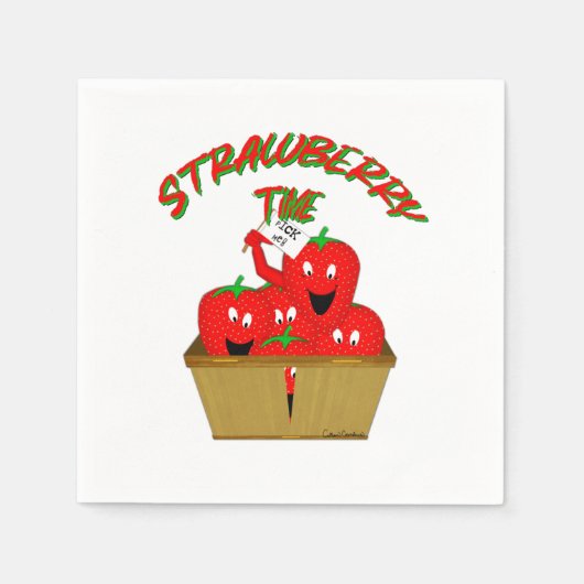 ストロベリータイム！ スタンダードカクテルナプキン (正面)