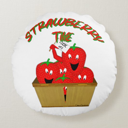 ストロベリータイム! ラウンドクッション (正面)