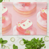 ストロベリータルトイラストレーション キッチンタオル (折り畳み)