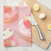 ストロベリータルトイラストレーション キッチンタオル (四つ折り)