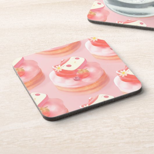 ストロベリータルトイラストレーション コースター (左側)