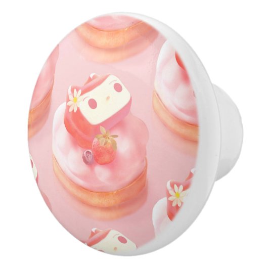 ストロベリータルトイラストレーション セラミックノブ (右)