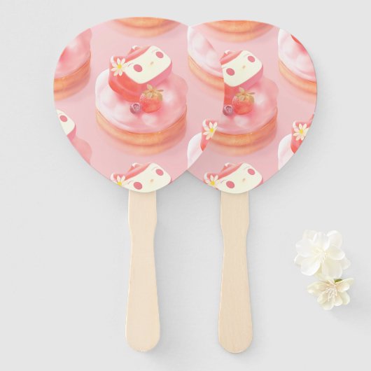 ストロベリータルトイラストレーション ハンドファン (正面&裏面)