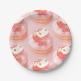 ストロベリータルトイラストレーション ペーパープレート