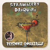 ストロベリーダイキリカクテルパーティー スクエアペーパーコースター (正面)