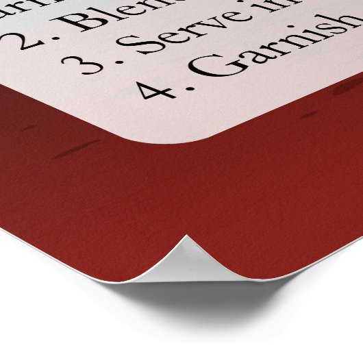 ストロベリーダイキリカクテルレシピ ポスター (角)