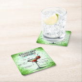 ストロベリーダイキリドリンクレシピ スクエアペーパーコースター (インサイチュ)