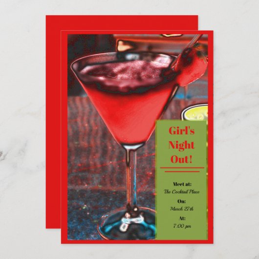 ストロベリーダイキリ招待状 招待状 (正面/裏面)