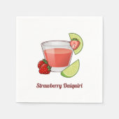 ストロベリーダイキリ紙ナプキンス スタンダードカクテルナプキン (正面)