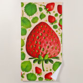ストロベリーダダイストアートワーク ビーチタオル (正面)
