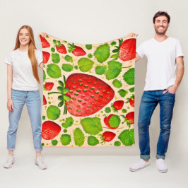 ストロベリーダダイストアートワーク フリースブランケット