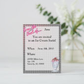 ストロベリーチョコレートサンデーテンプレート 招待状 (スタンド正面)