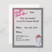 ストロベリーチョコレートサンデーテンプレート 招待状 (正面/裏面)