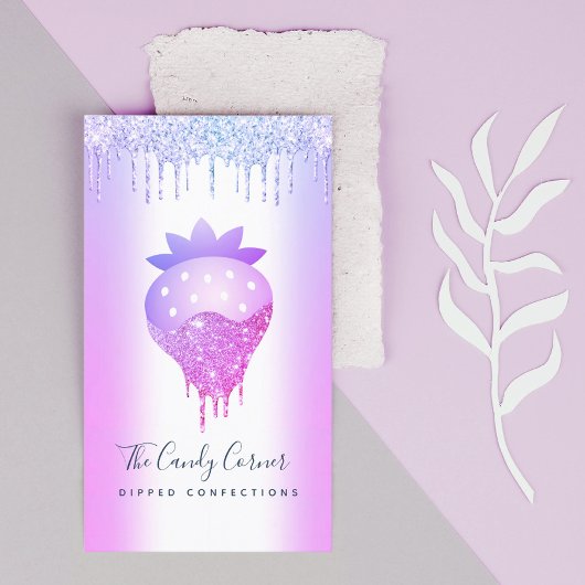 ストロベリーチョコレート菓子パープルドリップ 名刺