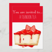 ストロベリーチーズケーキアフタヌーンティーパーティー 招待状 (正面/裏面)