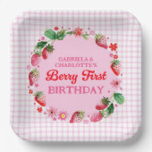 ストロベリーツインシスターズJoint Berry 1st誕生日 ペーパープレート (正面)