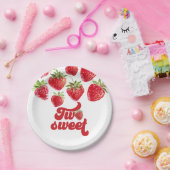 ストロベリーツースイーツセカンドバースデー紙プレート ペーパープレート (パーティー)