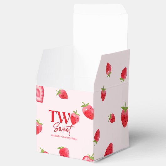 ストロベリーツースイートピンクレッド2nd誕生日パーティー フェイバーボックス (オープン)
