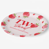 ストロベリーツースイートピンクレッド2nd誕生日パーティー ペーパープレート (アングル)