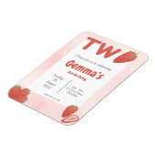 ストロベリーツーバースデー招待状 マグネット (左側)