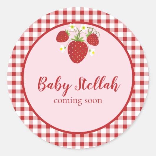 ストロベリーテーマお気に入りステッカー ラウンドシール (正面)