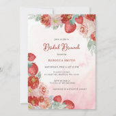 ストロベリーテーマのブライダルブランチパーティー 招待状 (正面)