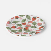 ストロベリーテーマガールバースデーパーティー ペーパープレート (アングル)